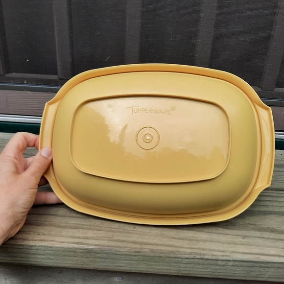 Vintage Tupperware Microwave Vegetable Steamer Harvest Gold 4 piece set 1273-7 - Picture 6 of 15